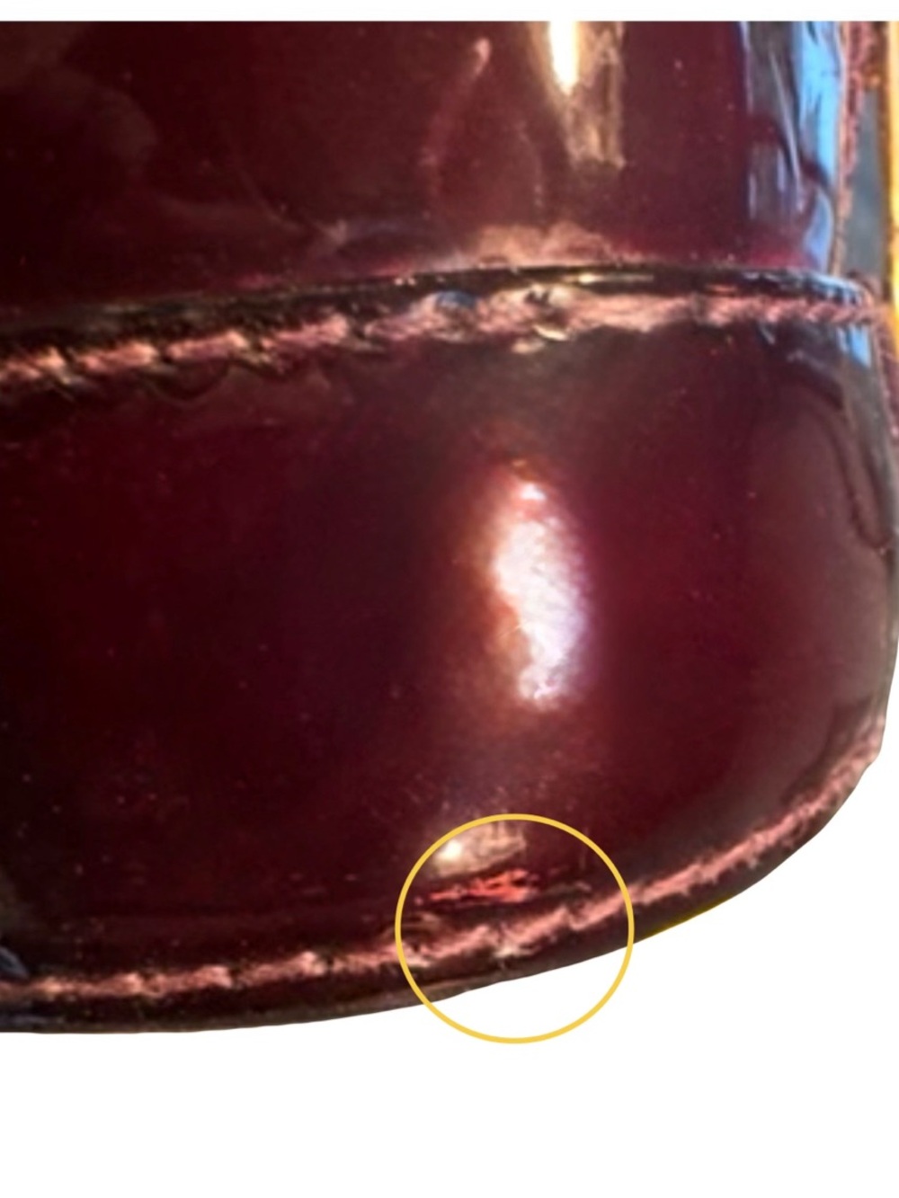 ⚜️ Louis Vuitton LV Monogram Vernis Patent Leather Alma PM Burgundy Violette COA - Picture 9 of 16